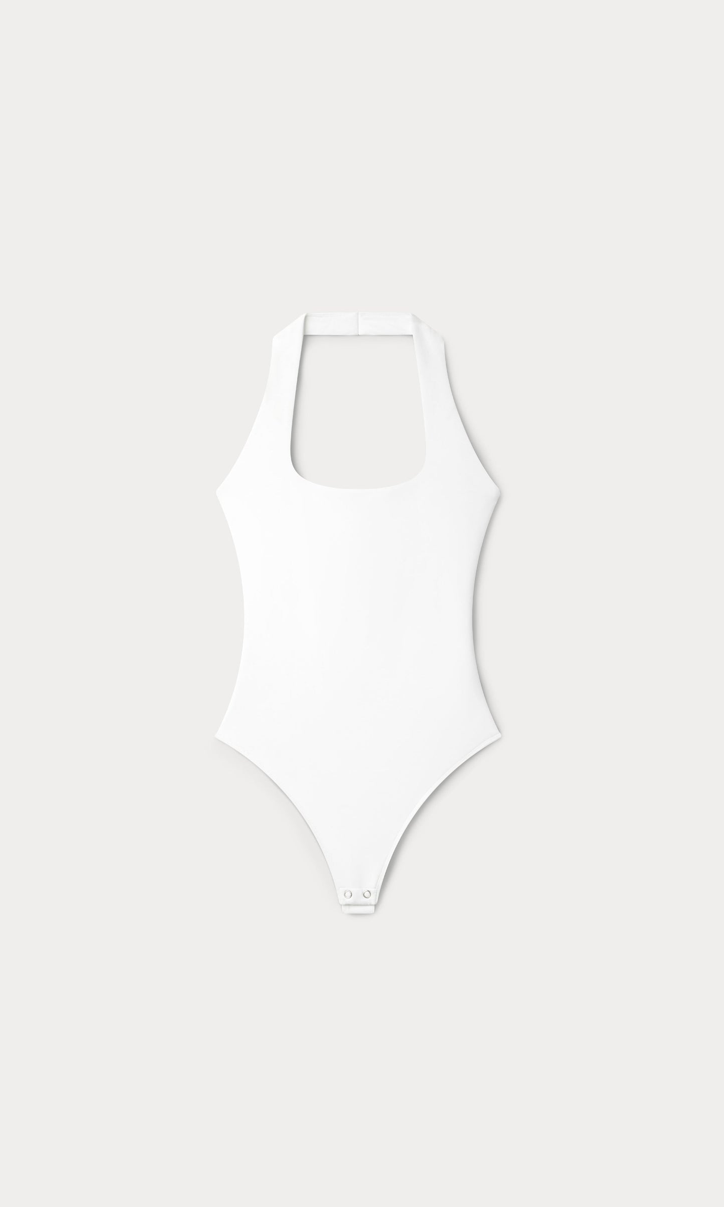 SCULPTING HALTER SQUARE NECK BODYSUIT | WHITE001