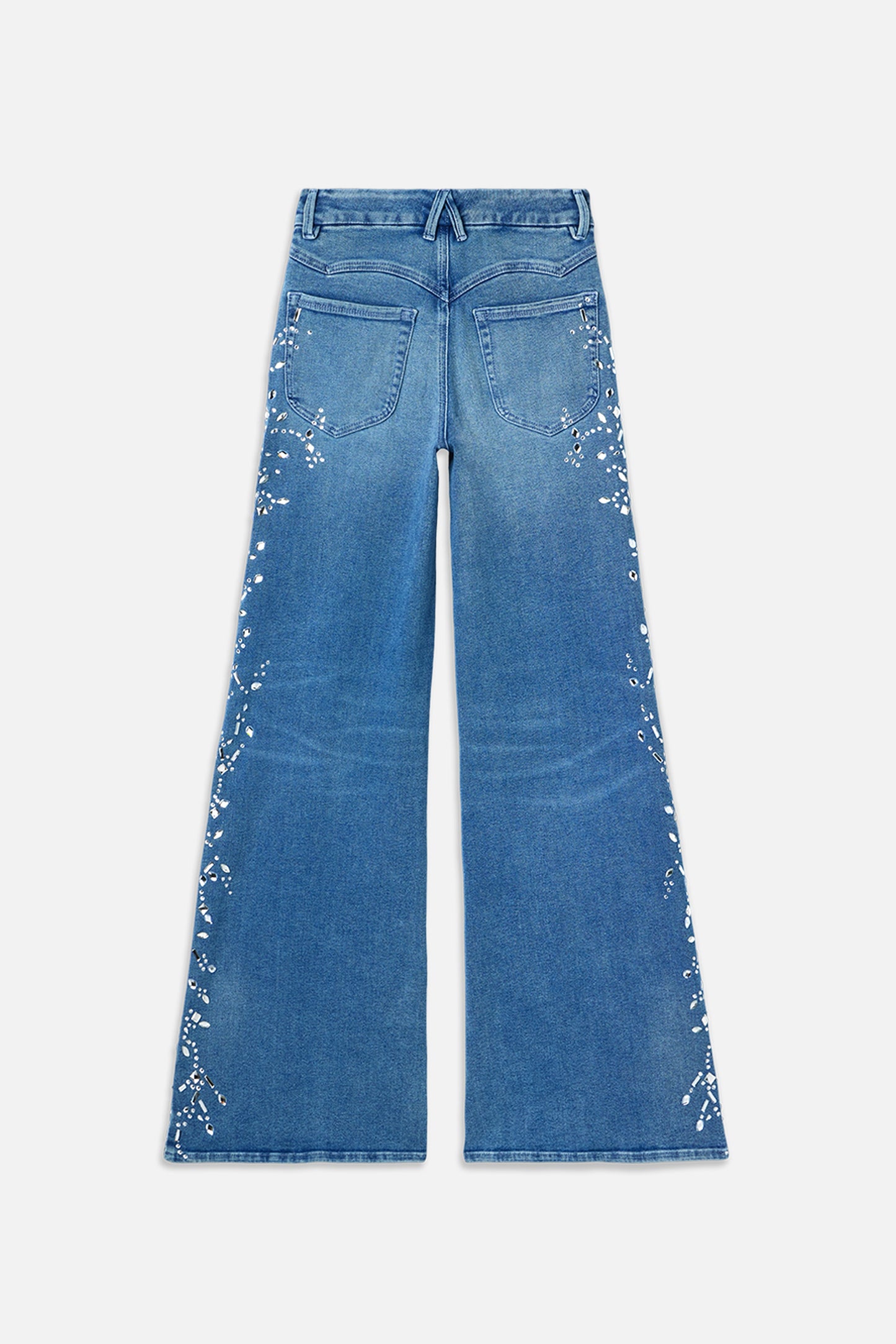 DOLLY JOLEANS CRYSTAL WIDE JEANS | INDIGO1089