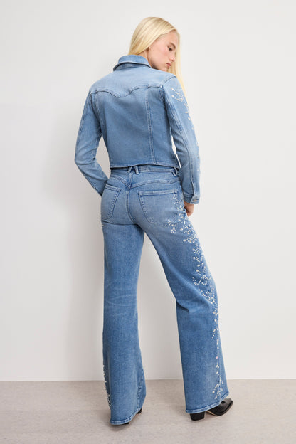 DOLLY JOLEANS CRYSTAL WIDE JEANS | INDIGO1089