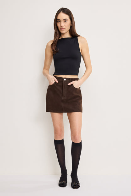 BETTER THAN SUEDE GOOD 90S MINI SKIRT | CACAO