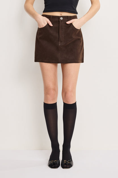 BETTER THAN SUEDE GOOD 90S MINI SKIRT | CACAO