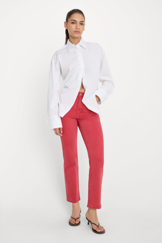 GOOD ICON ANKLE JEANS | CHERRY RED