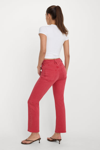 GOOD ICON ANKLE JEANS | CHERRY RED