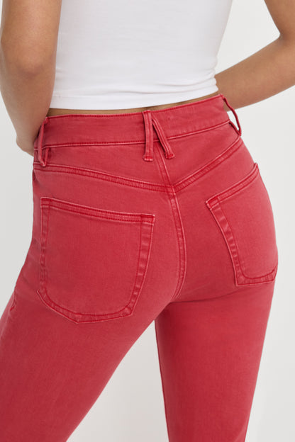GOOD ICON ANKLE JEANS | CHERRY RED