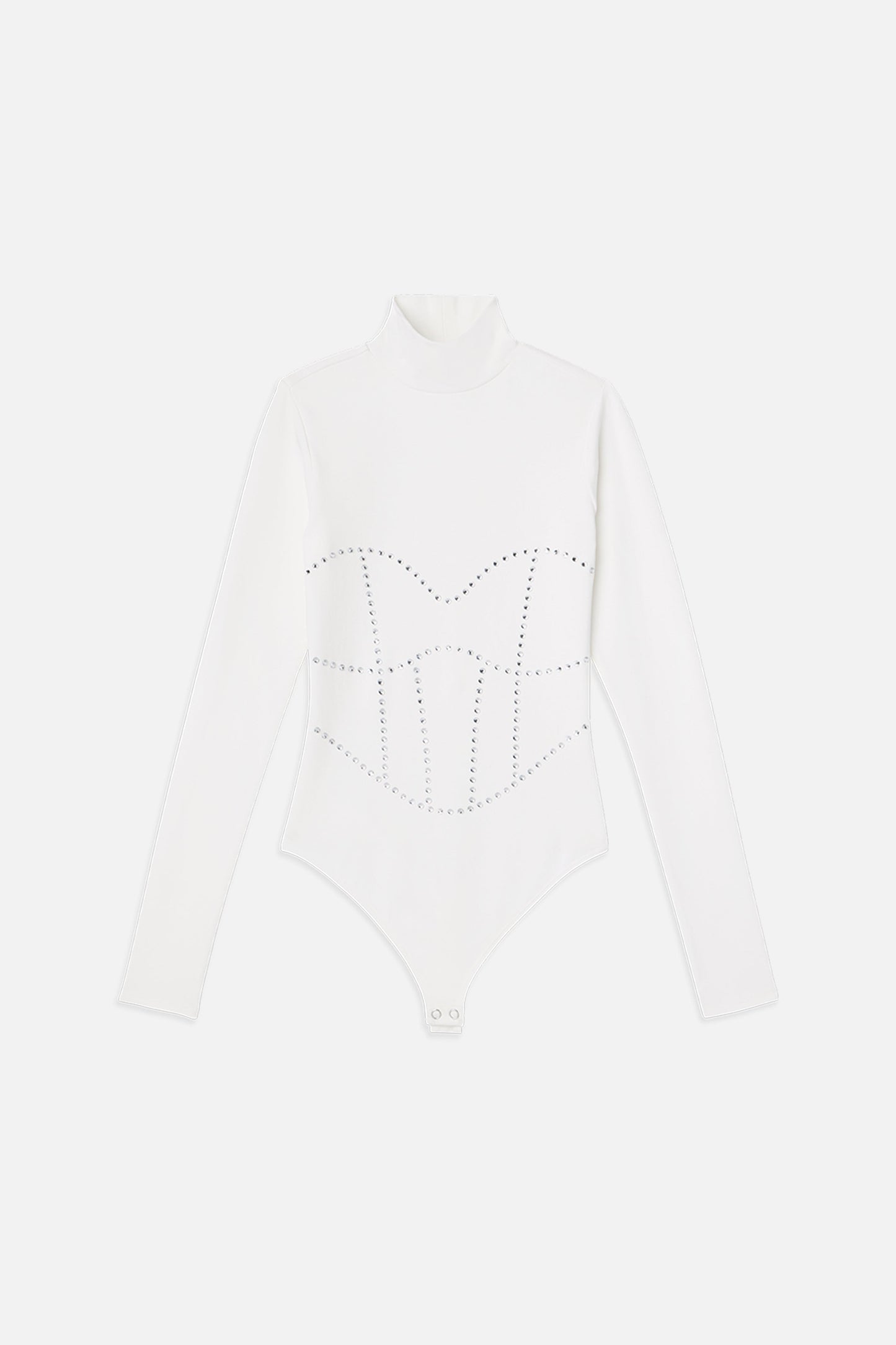 DOLLY CRYSTAL CORSET BODYSUIT | WHITE001